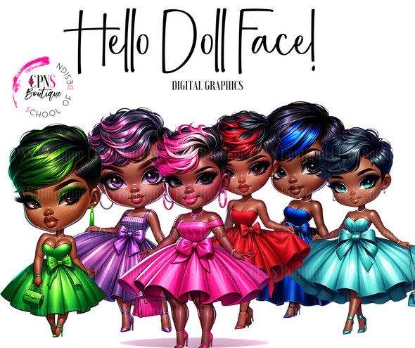 Hello Dollface Digital Graphics Bundle
