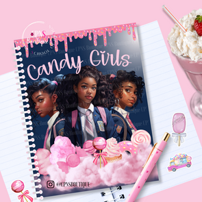 CANDY GIRL NOTEBOOK COVER DIGITAL GRAPHIC