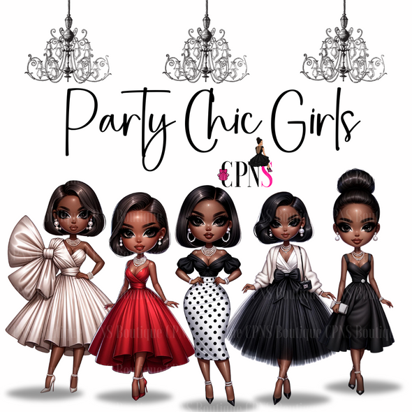 Party Chic Chibi Doll Digital Graphic