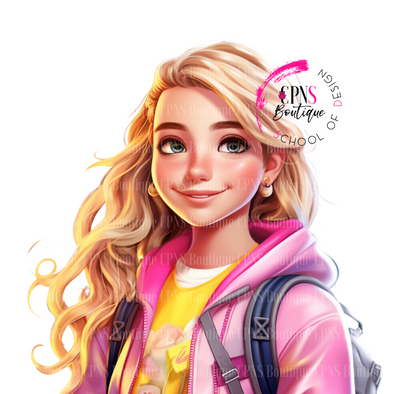 Middle School Blonde Digital Graphic