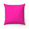 Black and Hot Pink Faux Suede Square Pillow