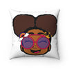 Rainbow  Afro Puff Princess Polyester Square Pillow