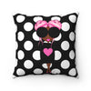 Chocolate Cotton Candy Puff Girl Polyester Square Pillow