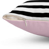 Black and White Striped Square Pillow