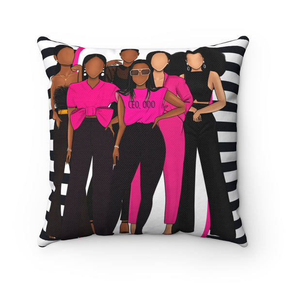 Glam Sisters Spun Polyester Square Pillow
