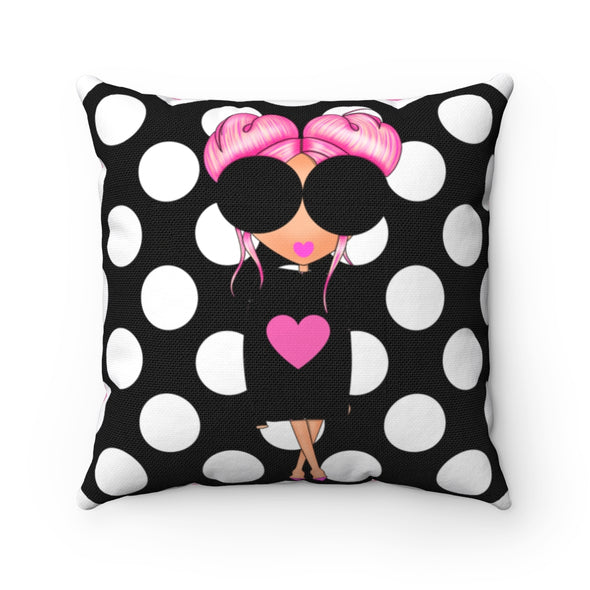 Cotton Candy Puff Girl Square Pillow