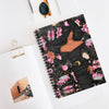 Big Hat Lady Ruled Line Notebook (black background)