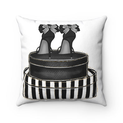 Shoes and Stripes Square Pillow