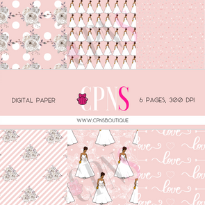 HERE COMES THE BRIDE DIGITAL PAPER