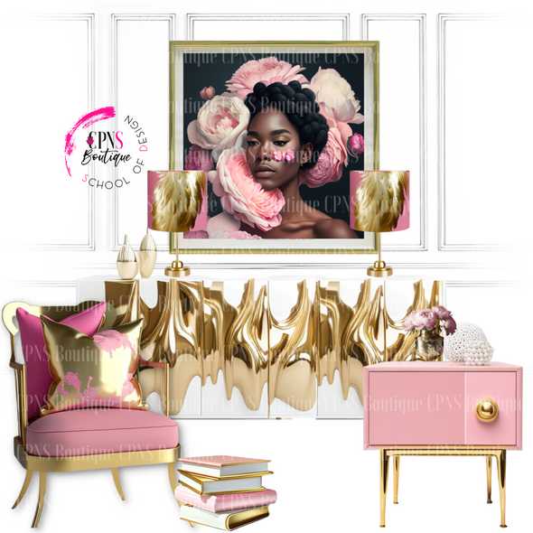 LUXE PINK AND GOLD SCENE ELEMENTS DIGITAL