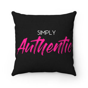 Simply Authentic Black Square Pillow