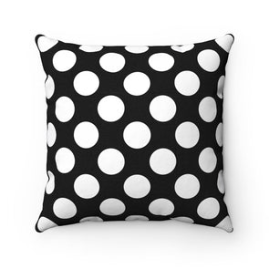 Black and White Polka Dot Square Pillow