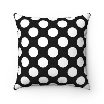 Black and White Polka Dot Square Pillow