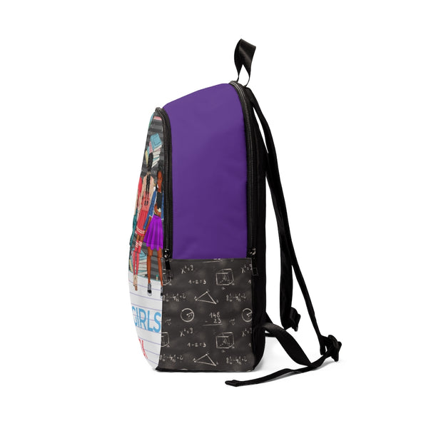 Smart Girls Rock Unisex Fabric Backpack (Chalkboard/Notebook Paper)