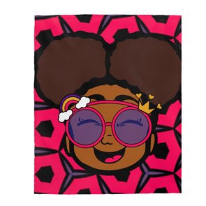 Rainbow Afro Puff Princess Velveteen Plush Blanket