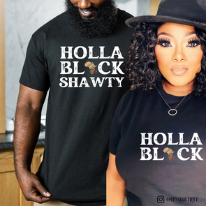 HOLLA BLACK COUPLE TEE (BHM Collection)