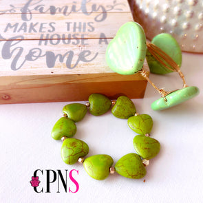 Green Heart of Hearts bracelet set