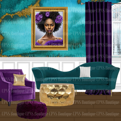 Purple and Turquoise Decor Elements